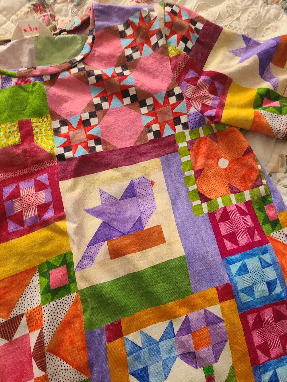 Gorman Heirloom Quilted Print Oversized Tee Rare Find! - Picture 3 of 6